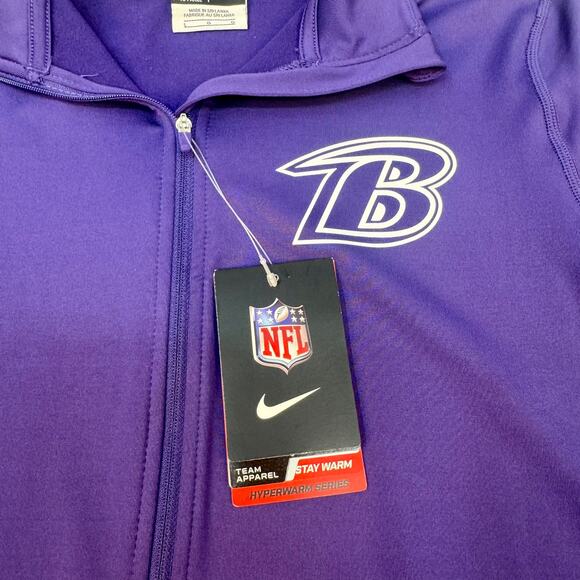 Baltimore Ravens Nike Purple Champ Drive Pro Hyperwarm Half Zip Jacket - Picture 2 of 10